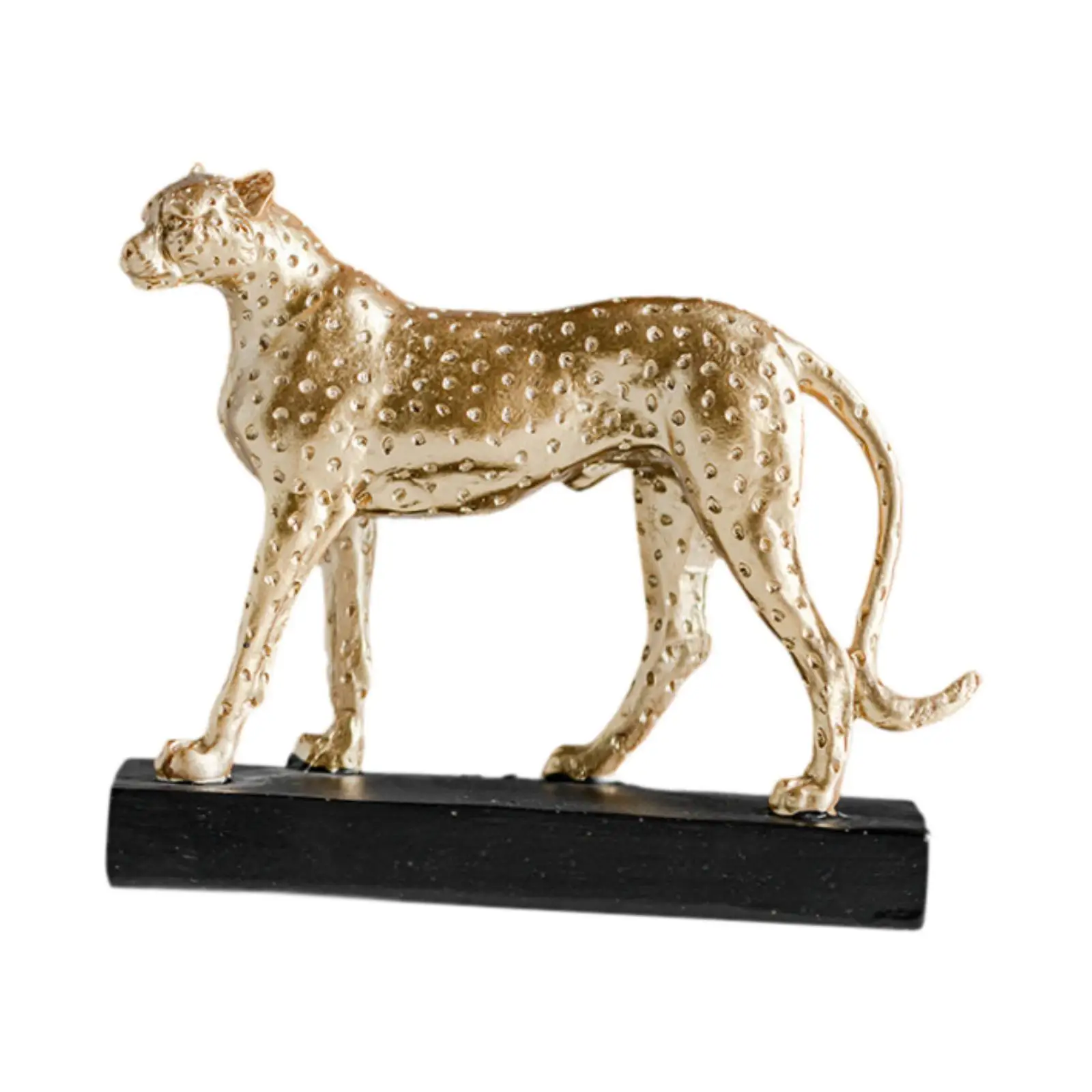 Cheetah Figurine Resin Ornament Birthday Gift Miniature Figurine Cheetah Statue for Tabletop Office Home Bedroom Bookcase Shelf