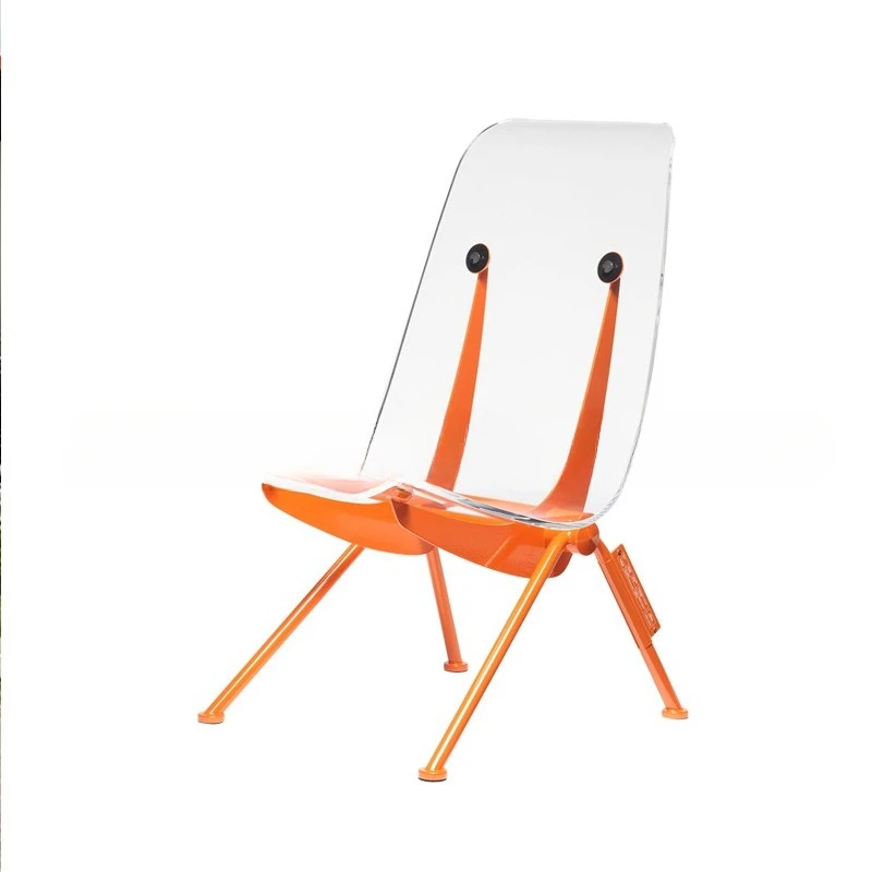 

Nordic transparent acrylic home living room balcony backrest chair simple lazy recliner creative office