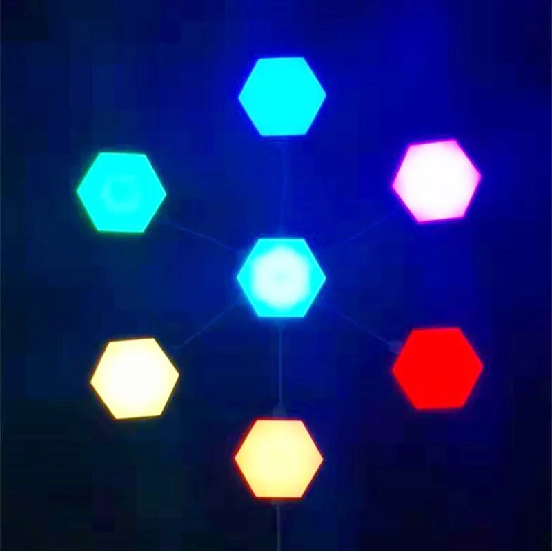 1-20PCs LED Wall Lights Touch Quantum Lamp DIY Night Light RGB Remote Control For Company or Home Decor Creative Ambient Light