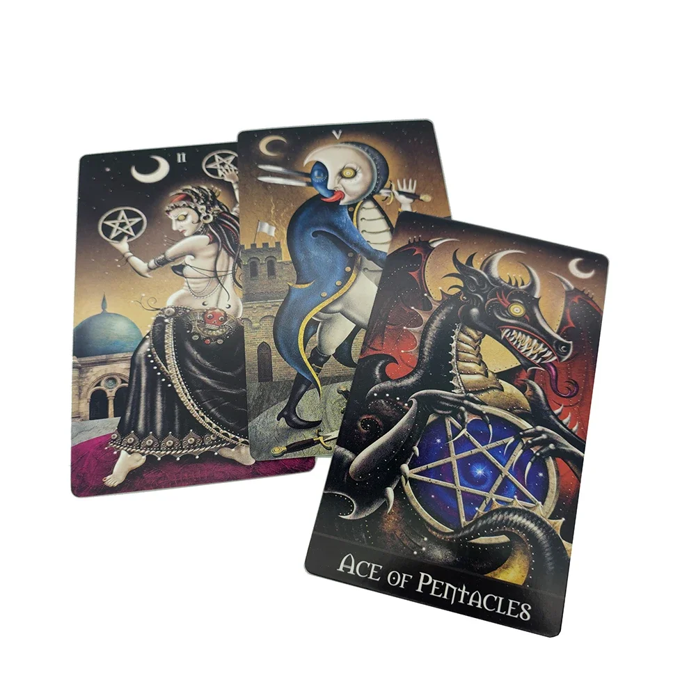 Deviant Moon Divination Tarot Randlose Ausgabe mit Reiseführer, einzigartige Tarotkarten, 78er Tarotkarten, individuelles Design