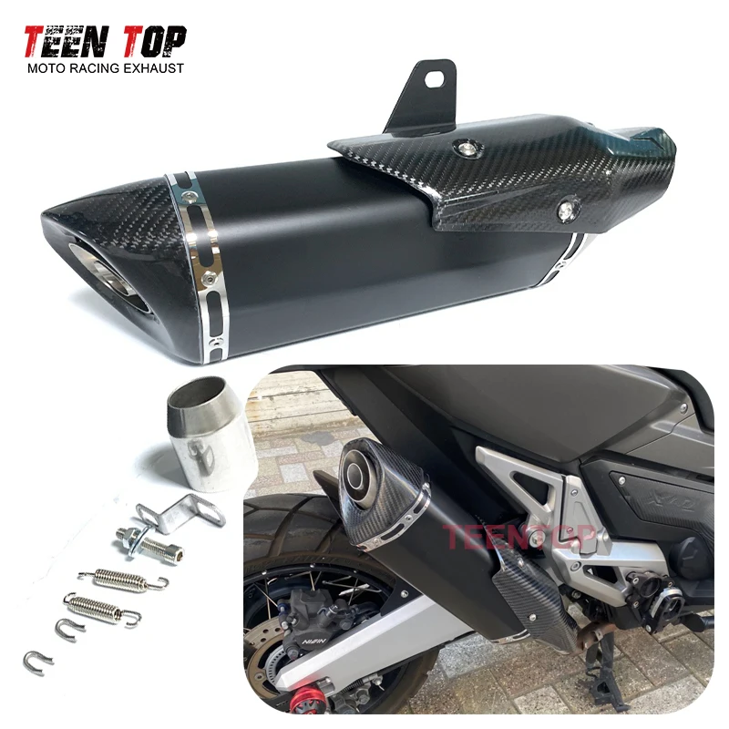 Para honda nc750s nc750x nc700s nc700x cb400 silenciador de escape da motocicleta ponta fibra carbono silenciador db assassino escape moto tubo cauda