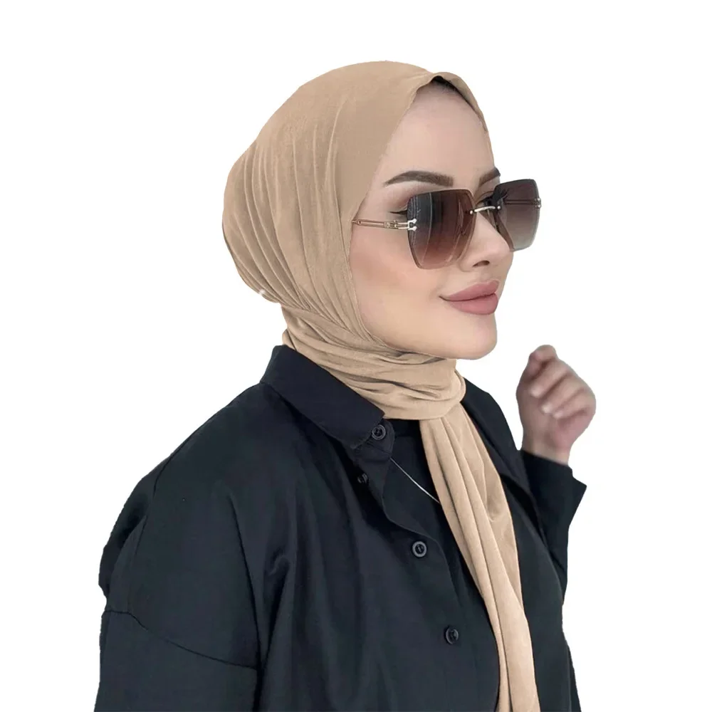 Jersey instantáneo Hijab Undercap Hijabs para Mujer musulmana Hijab Cap cobertura completa envolturas para la cabeza pañuelo islámico Mujer Turbante Mujer