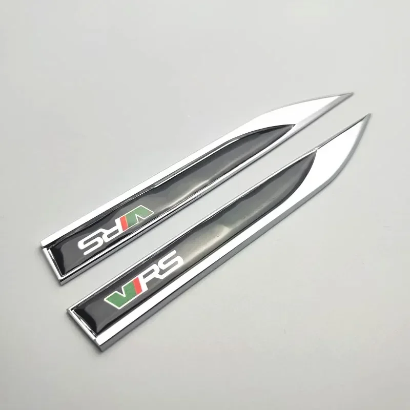 2pcs x Metal Side Fender Badge Emblem Sticker Decal for Skoda VRS Octavia Kamiq Kodiaq Karoq Superb Fabia Rapid