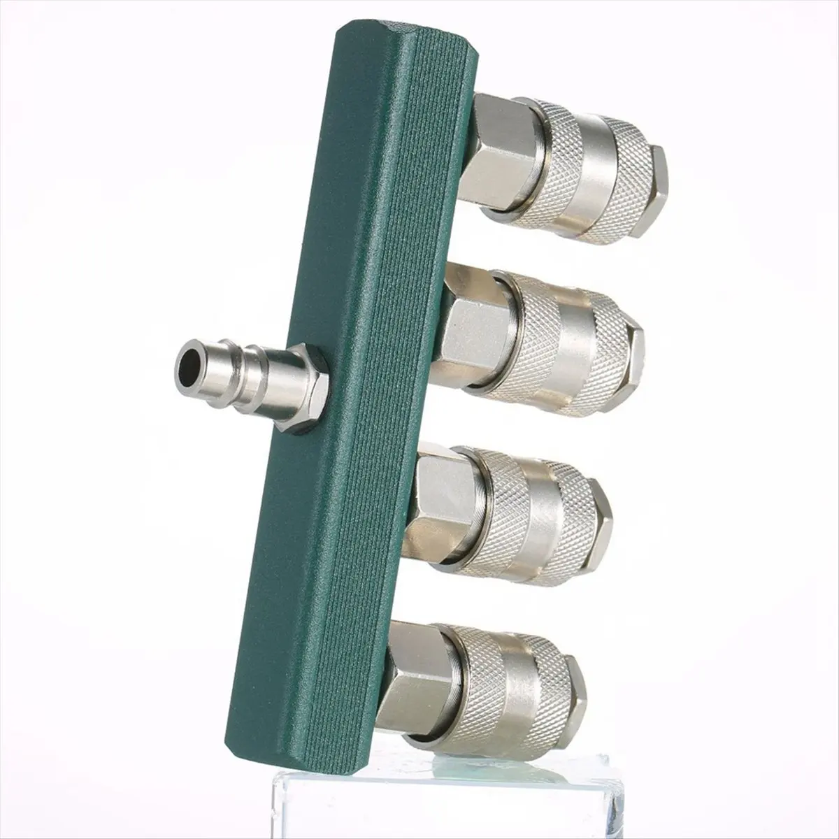 A75K Air Compressor Splitter with 4 Couplers & 1/4Inch NPT Plug 1/4Inch NPT Air Fitting Coupler 4-Way Straight Air Manifold