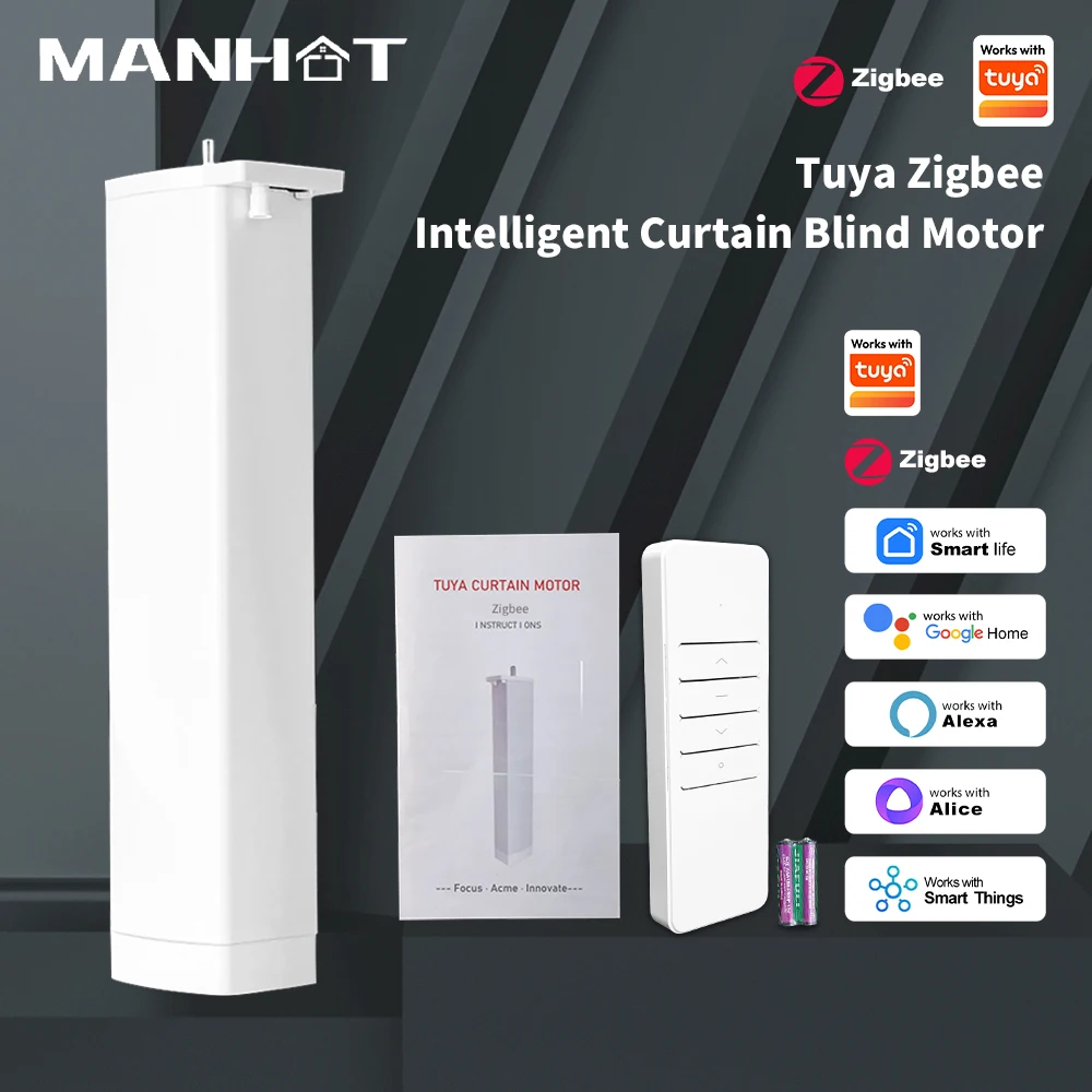 3rd Generation Shorte Zigbee Electric Smart Curtain Motor Intelligent Support Voice Control Works with Tuya Alexa Google Home