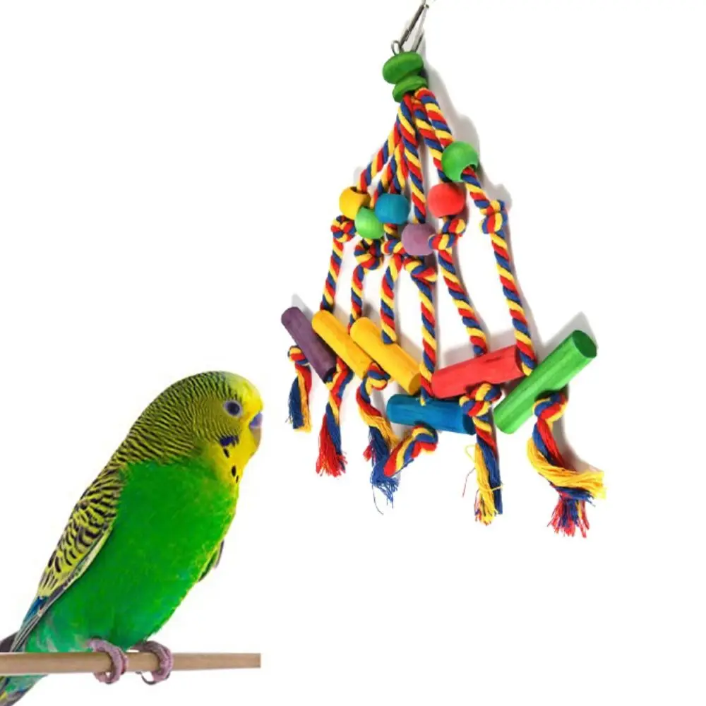 Anti-bite for Parakeets Cockatiels Conures Hanging Bird Rope Perches Bird Climbing Ladder Bird Tearing Toys Parrot Chew Toy