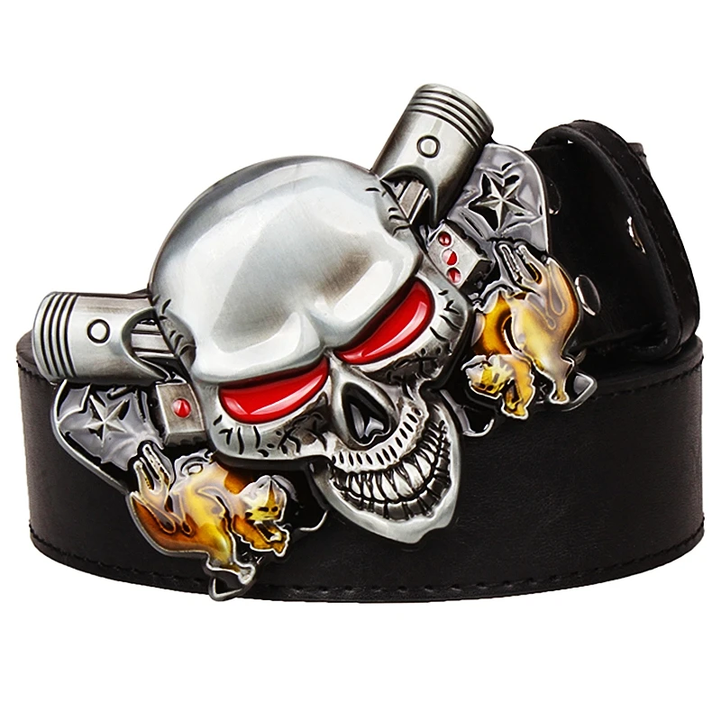 

Clown Skull Belt Buckle Fashion Waistband Red Eyes Skeleton Head Halloween Fancy Dress Devil Gamble