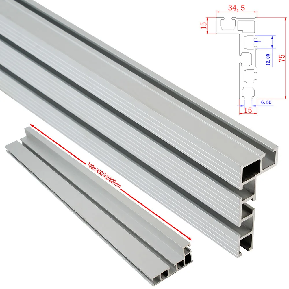 75 Type Aluminum Profile Fence Workbench Miter T-Track Bandsaw Jig T-Slot DIY Woodworking Table Saw Backer Rail Tool