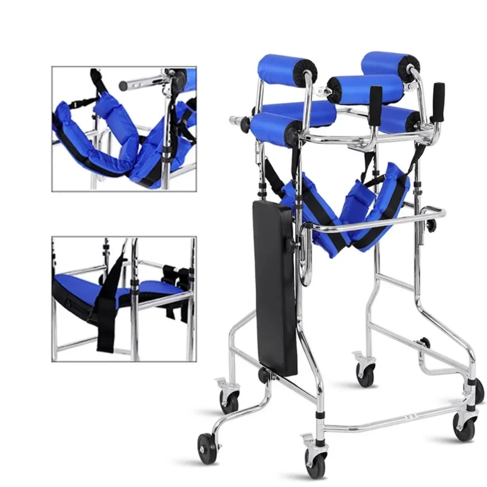 Adult 8-wheel Walker Elderly Stroke Hemiplegia Rehabilitation Equipment Multifunctional Lower Limb Training Standing Frame