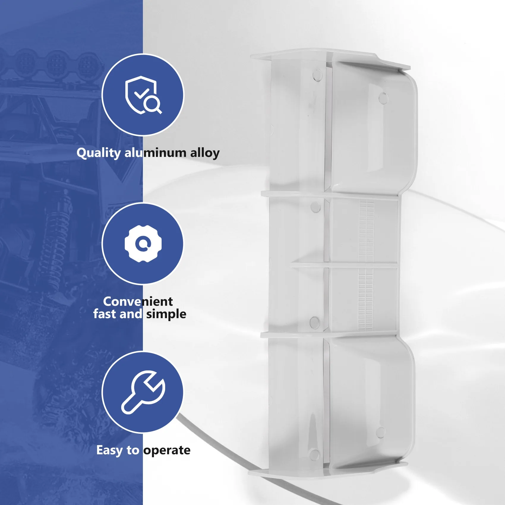 현대적인 1:8 버기 RC 자동차 전기 구동 트럭용 플라스틱 꼬리 날개 흰색