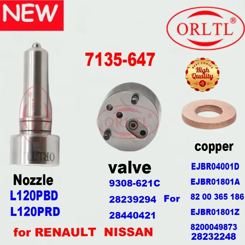 

Ремкомплект форсунки L120PRD (клапан 9308-621C) для RENAULT NISSAN EJBR04001D 28232248 8200365186 8200049873 EJBR01801A 7135-647