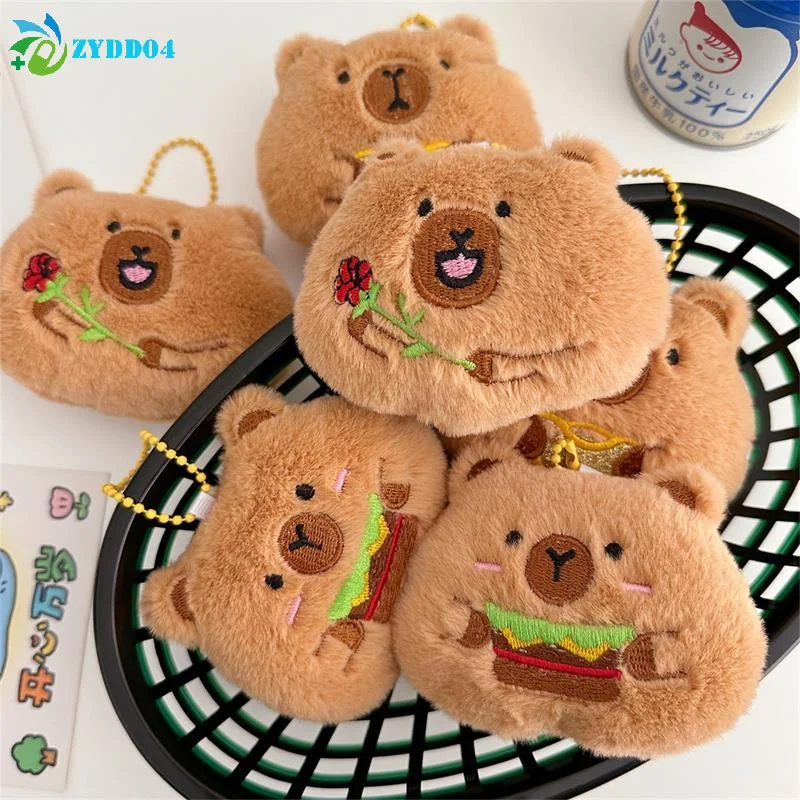 

●1PCS Cute Squeaky Capybara Plush Doll Stuffed Toy Keychain Pendant Bag Hang Ornament Girly Backpack Charm Kids Birthday Gift