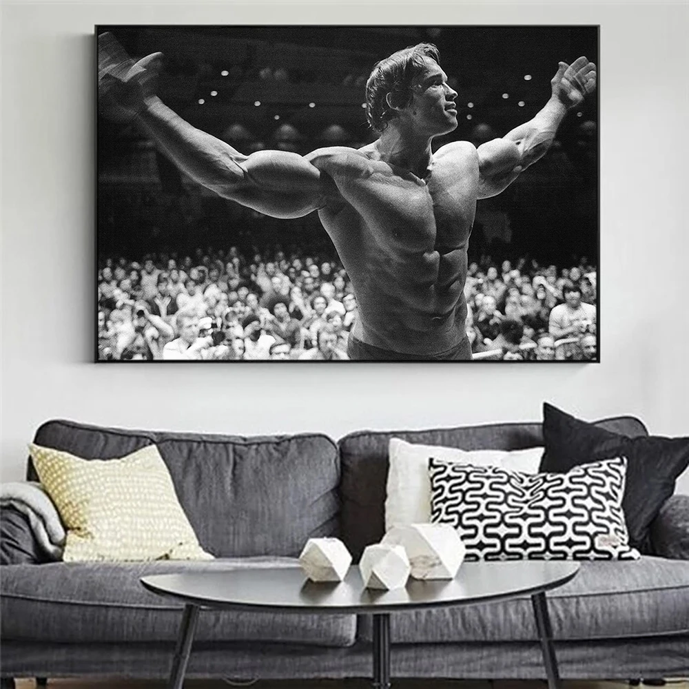 Arnold Schwarzenegger Poster Black & White Wall Art Canvas Prints Unframed Painting For Living Room Home Decor