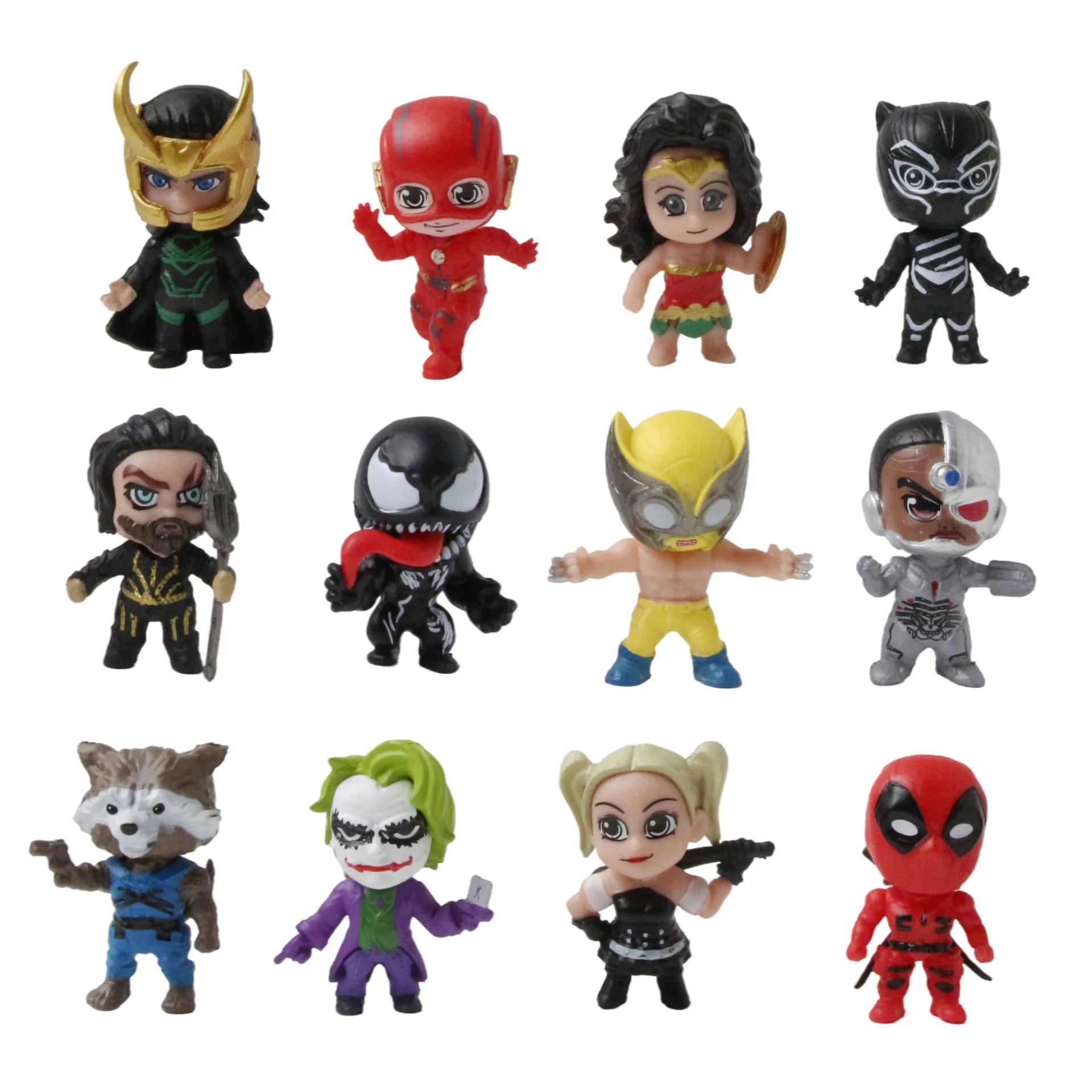 Set de 12 Figuras Mini de Superhéroes, Juguetes de Acción, Modelos de Superhéroes en Cápsula, Regalos de Navidad