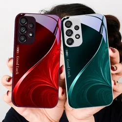 Rhythmic Texture Black For Samsung Galaxy Note 10 Plus S20 21 FE S23 Ultra S8 9 A70 72 73 50 51 52 53 Tempered Glass Phone Case