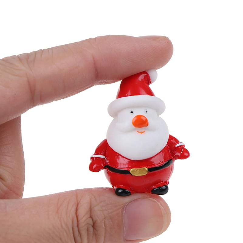 Anmail Miniatures Christmas Snowman Figurines Santa Clau Ornaments Decoration Home 2023 New Year Xmas Gift Bear DIY Crystal Ball