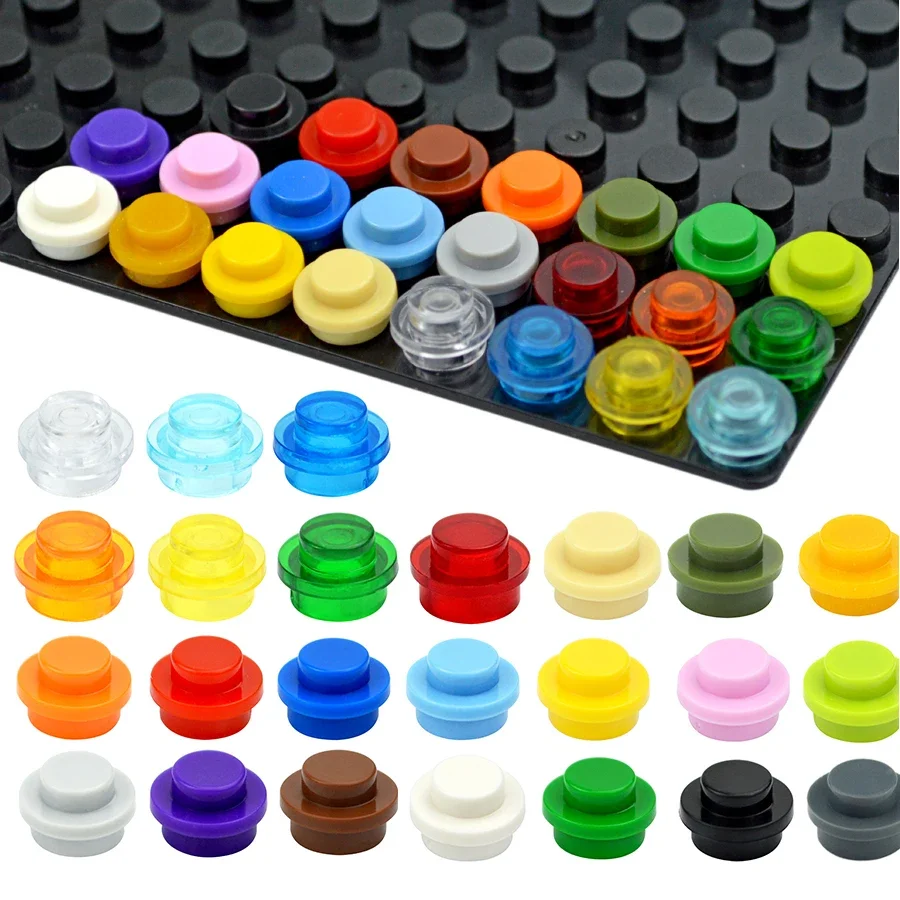 Particles 4073 6141 15570 Plate Round 1x1 Dot DIY Building Blocks  250Pcs MOC Assemble 1*1 Figures Lamp Bricks Toy for Kids