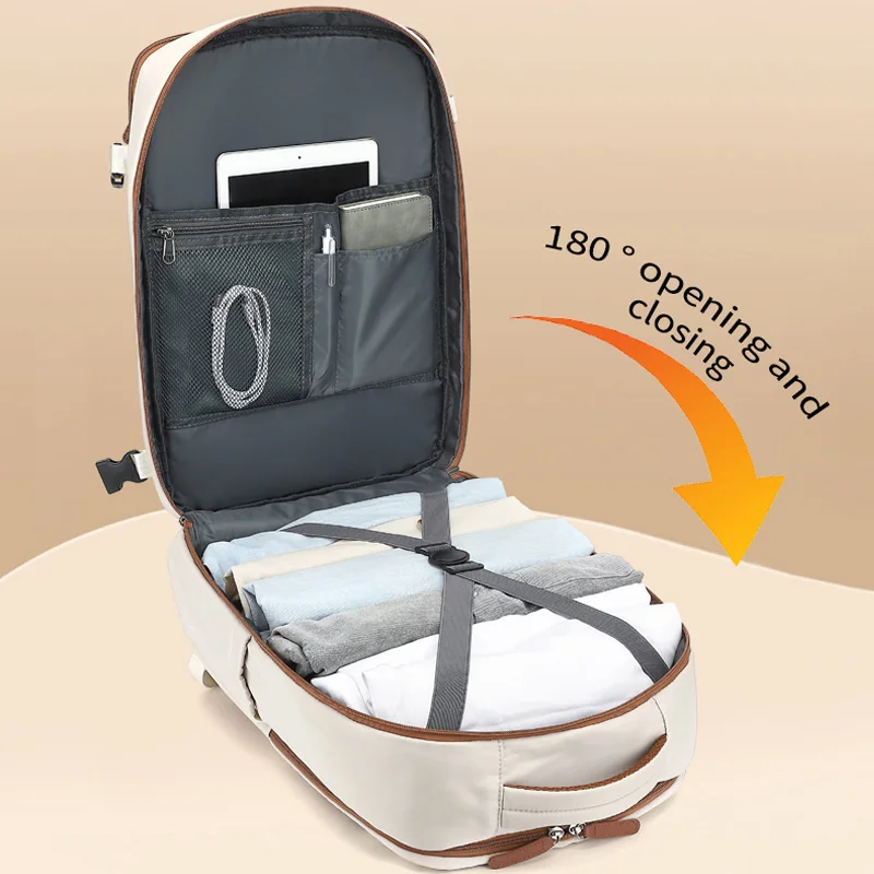 Zaino da viaggio 40x20x30 Cabin Plane Impermeabile espandibile Weekender Laptop con porta USB Ryanair Carry-On Donna Uomo Zaino