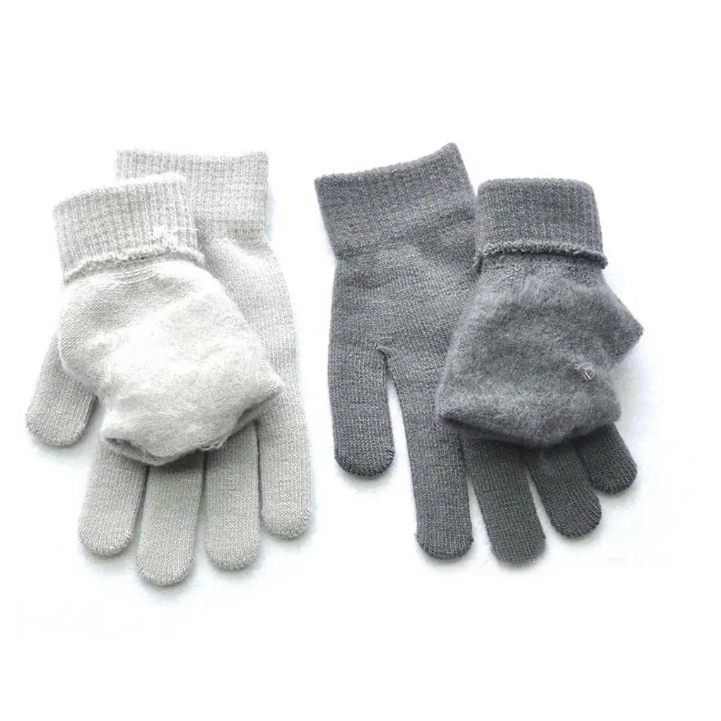 Guantes de punto para hombre y mujer, manoplas cálidas para viajar, ciclismo, invierno, 1 par