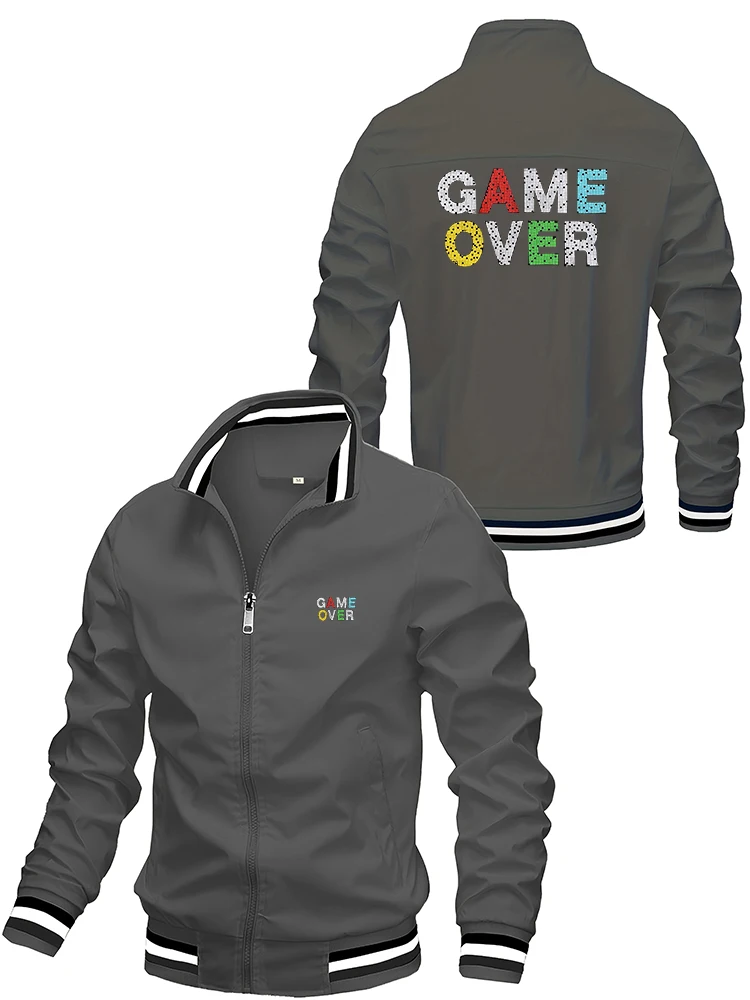 سترة رجالية للربيع والخريف بسحاب كاجوال رياضية خارجية عالية الجودة سترة مفتوحة مريحة ملابس خارجية عصرية للرجال #2