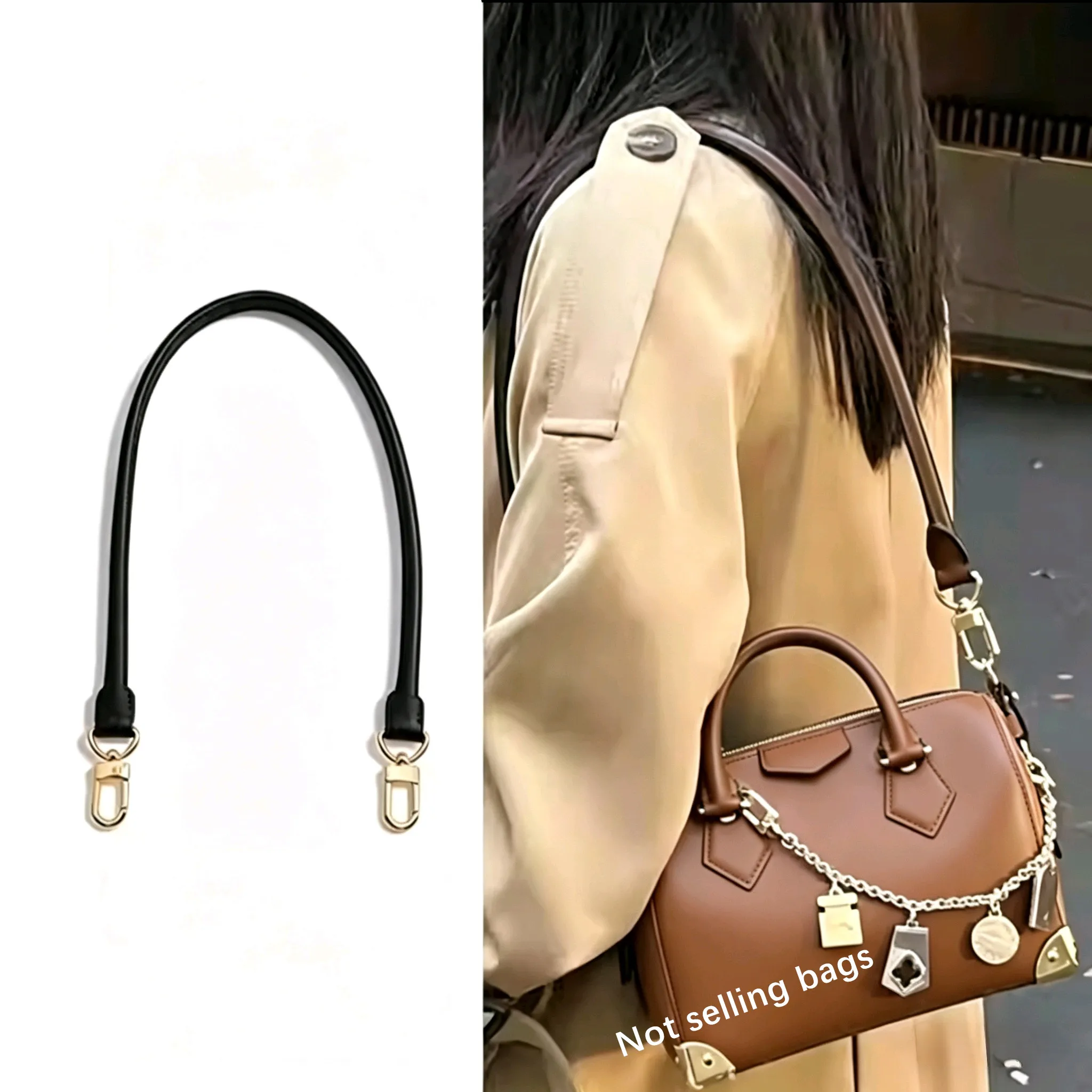 Cowhide Leather Shoulder Strap for Speedy 20 25 30 Women Bag Soft Replacement Bag Strap Bag Insert Modification Accessories
