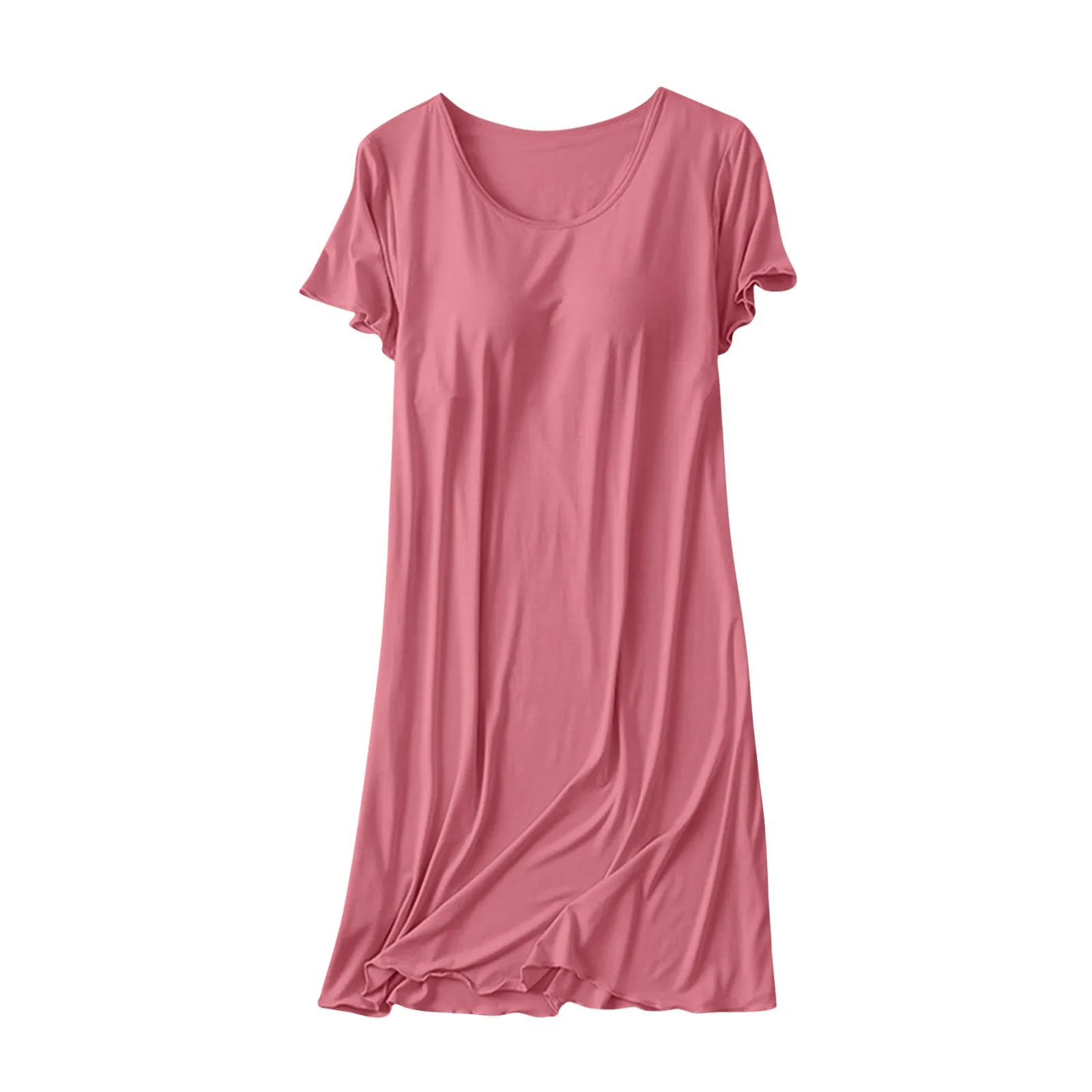 

Summer Loose Loose Dress Nightgown Casual Solid Color Elegant Dress Nightgown Simple Style Comfortable Dress Nightgown 2025