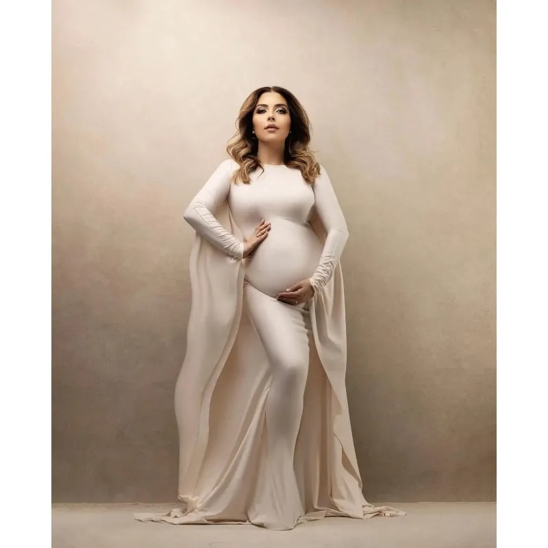 

Maternity Photography Props Dress Elastic Fabric Bat Shirt Suitable For Taking Photos Pregnant Women Family Party Goddess Dress