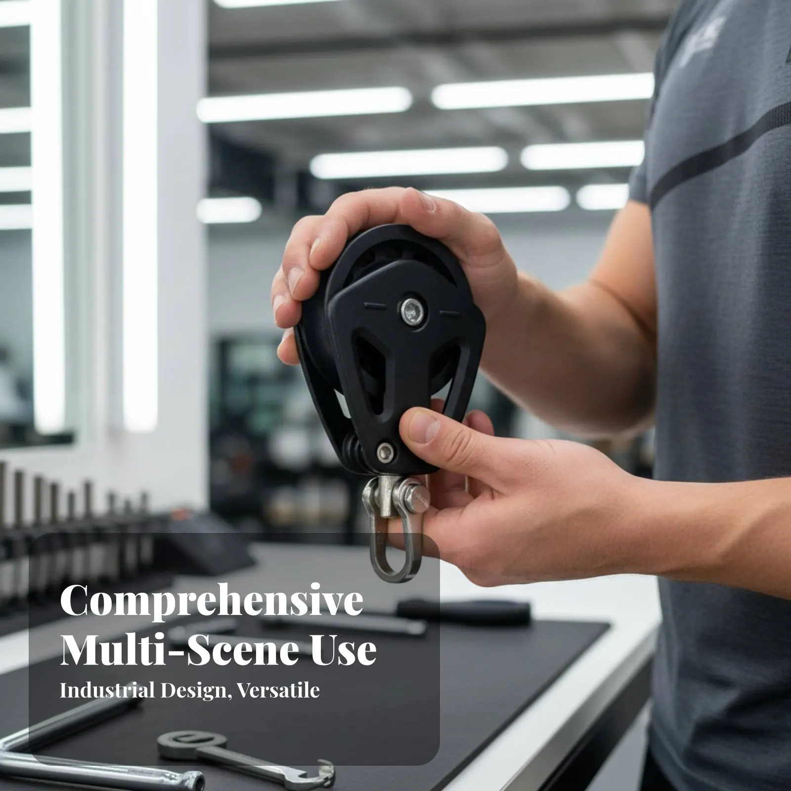 

Канатный блок из нержавеющей стали с нейлоновым шкивом, поворотной головкой и легким вращением, одинарный, усиленный, для тяжелых нагрузок