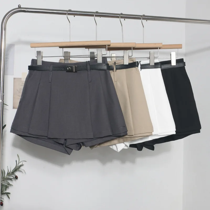 High Waist Split-ended Pleated Skort Skirts for Women