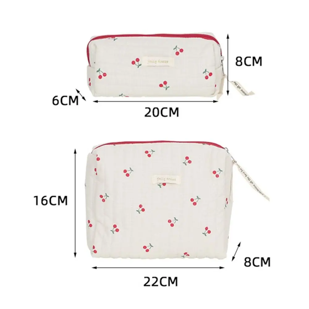 Fashion Women Cosmetic Storage Bag Cherry Travel Makeup Storage Organizer Pouch Girls Pencil Case Tote Handbags