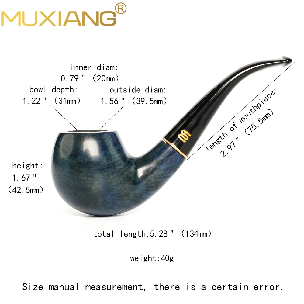 brair wood tobacco pipe Classic curved handle pipe Hand-carved design Rainbow series pipe 9mm pipe channel Solid wood pipe gift