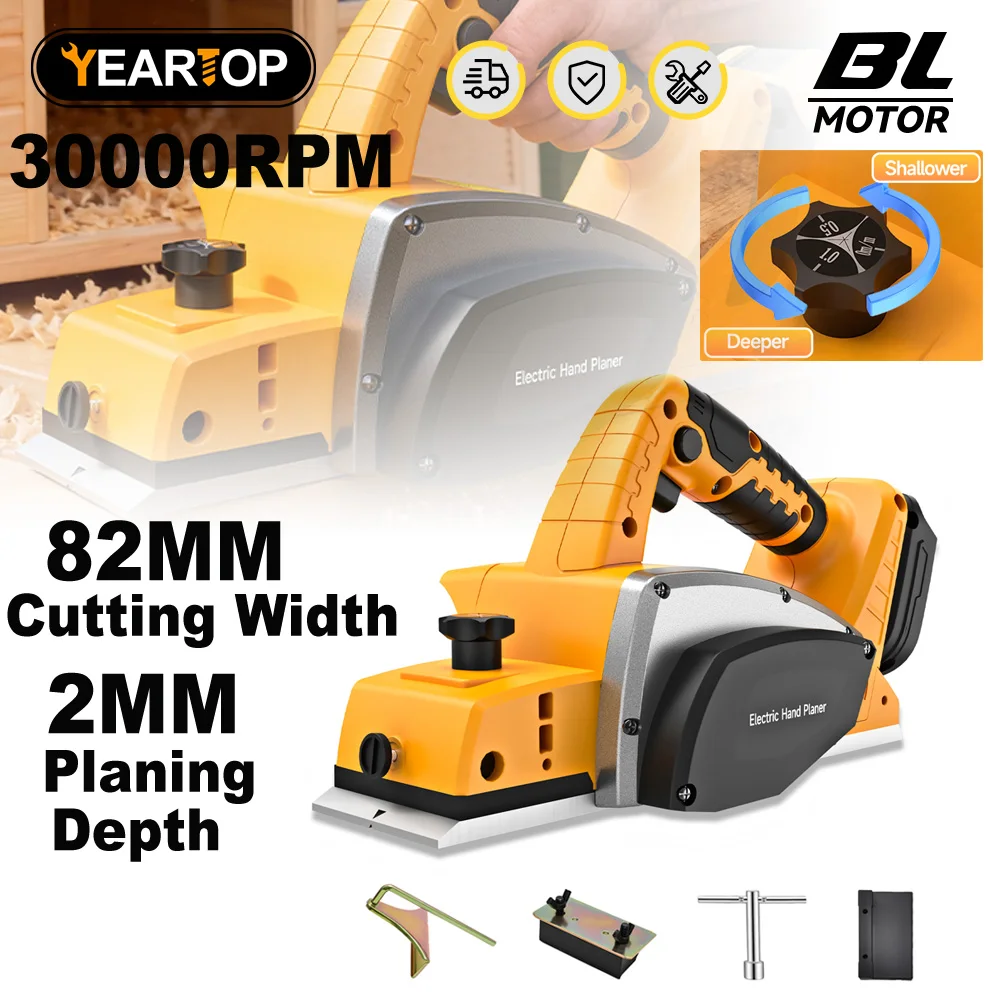 Electric Hand Planer Cordless Handheld Power Planer Carpenter Home DIY Electric Router trimmer Power Tools for Dewalt Battery