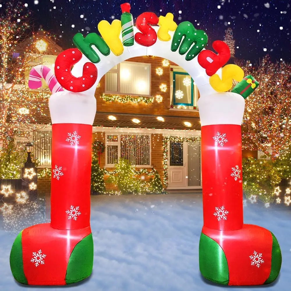 

Giant 10 FT Christmas Inflatables Archway Outdoor Decorations Merry Christmas Arch Blow Up Yard Xmas Decor Winter Party Toys