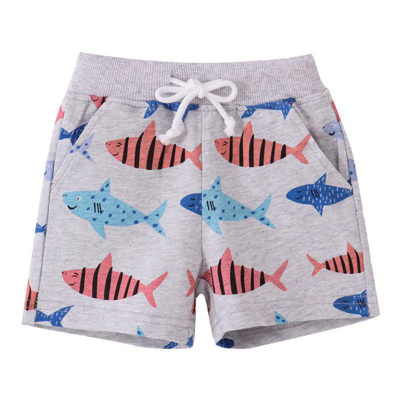 Jumping Meters Summer Tigers Print Boys Shorts Drawstring Cotton Hot Selling Animals Toddler Kids Short Pants