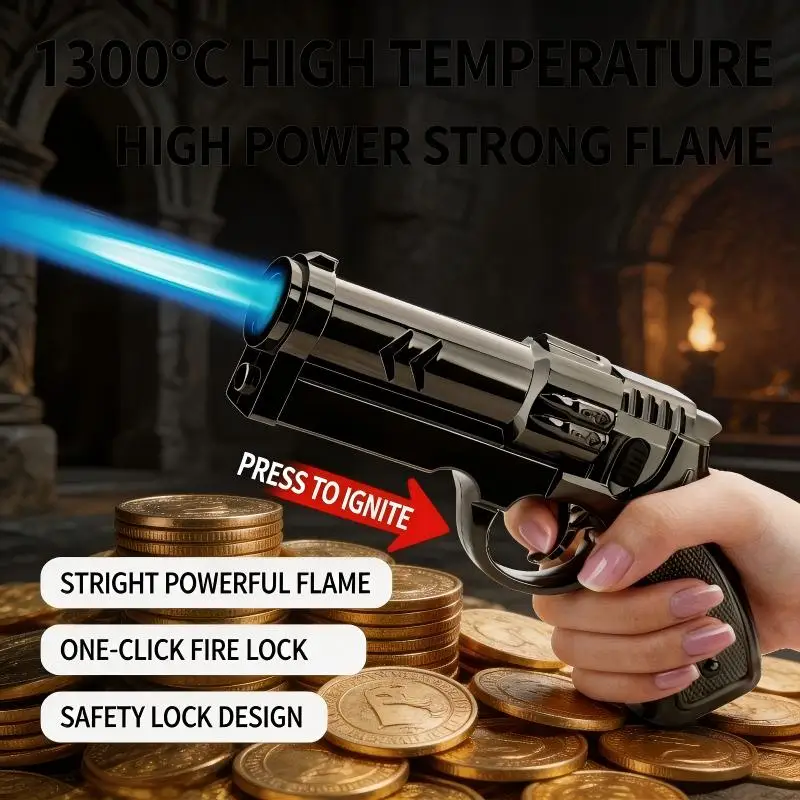 New Creative Powerful Turbo Jet Torch Lighter, Metal Windproof Refillable Butane Lighter, Multifunctional Ignition Tool For Ciga