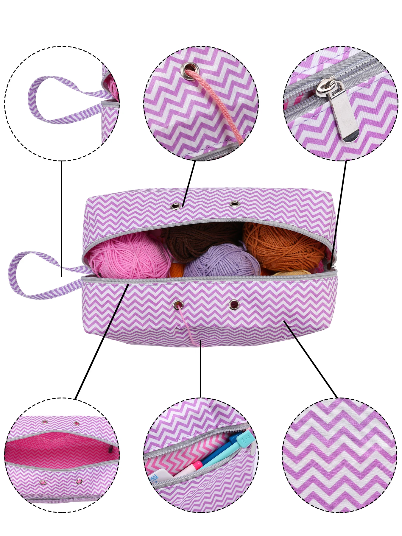 

1pc Crocheted Yarn Tool Storage Octagonal Bag DIY Yarn Storage Pouch, suitable for storing yarn boxes and crochet accessories