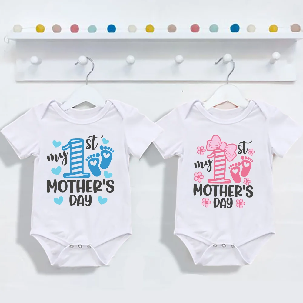 My First Mother's Day Print Baby Bodysuit Boys Girls Cute Clothes Toddler  Romper Newbron Mother's Day Gift Infant Jumpsuit
