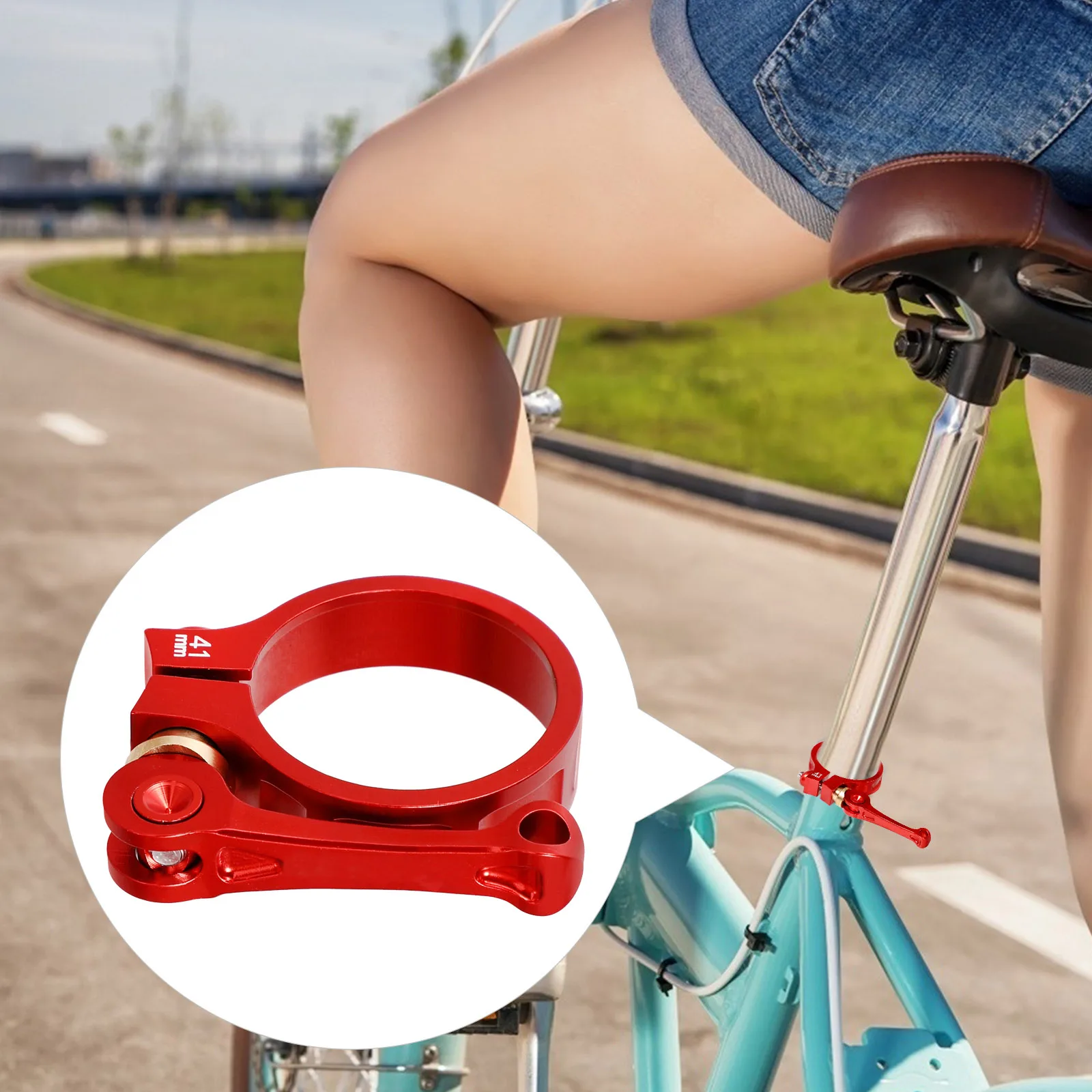 

Seatpost Clamp Bike Bicycle Saddle Folding Bikes Collar Quick Release Aluminum Alloy