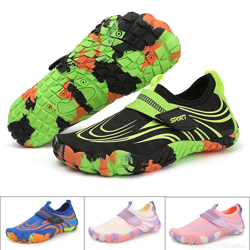 

Children's Outdoor Beach Shoes Rock Climbing Water Crossing Rubber Sole Synthetic Upper Sport Shoes