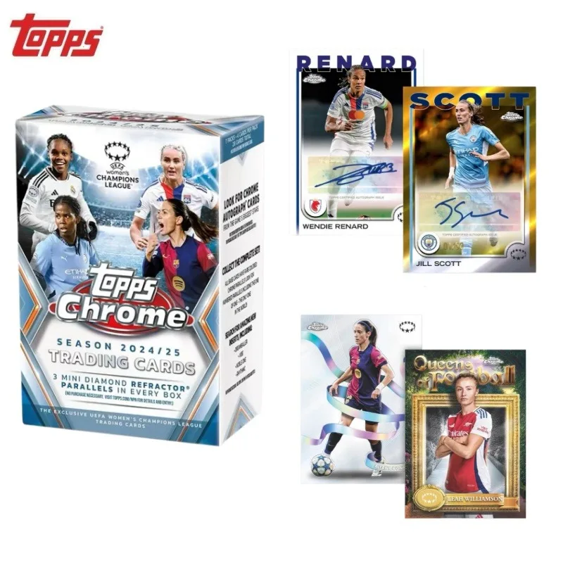 2024-25-topps-chrome-women's-champions-league-series-football-collection-card-blaster-box-official-trading-cards-funs-boxs