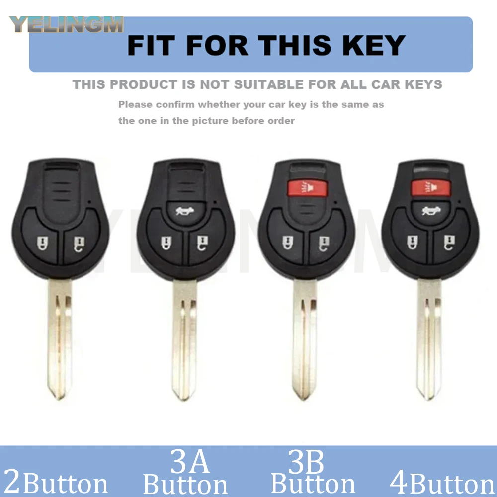Car Key Case Cover Flip Remote Auto Shell Fob for Nissan Sunny Tiida March Murano Teana Sylphy Livina Qashqai Protector Holder