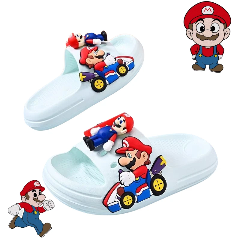 

Милые тапочки с героями мультфильмов «Супер Марио», креативная индивидуальность, аниме для мальчиков и девочек, летняя легкая противоскользящая пляжная обувь, подарок