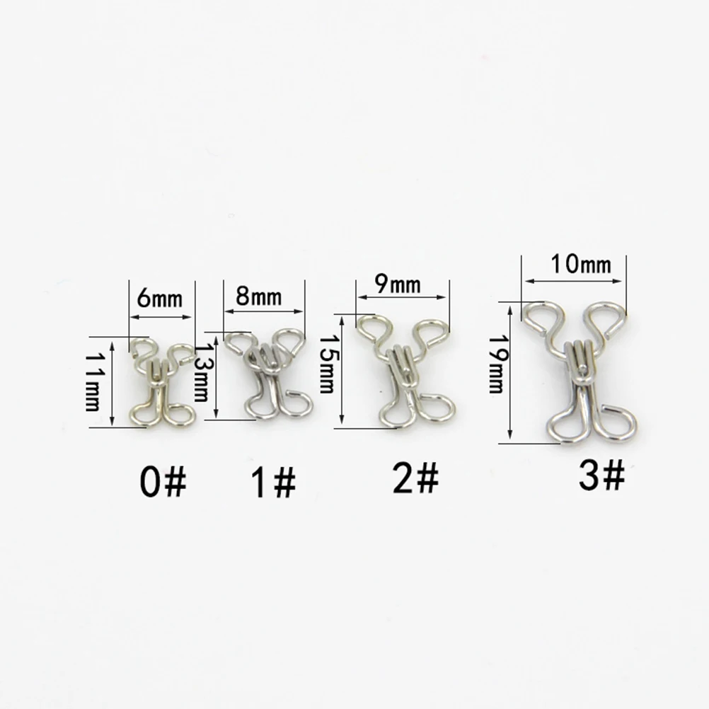 

100Pcs Sewing Hooks and Eyes for Bra Clothing Silver Black Metal Fasteners for Skirts Trousers DIY Projects