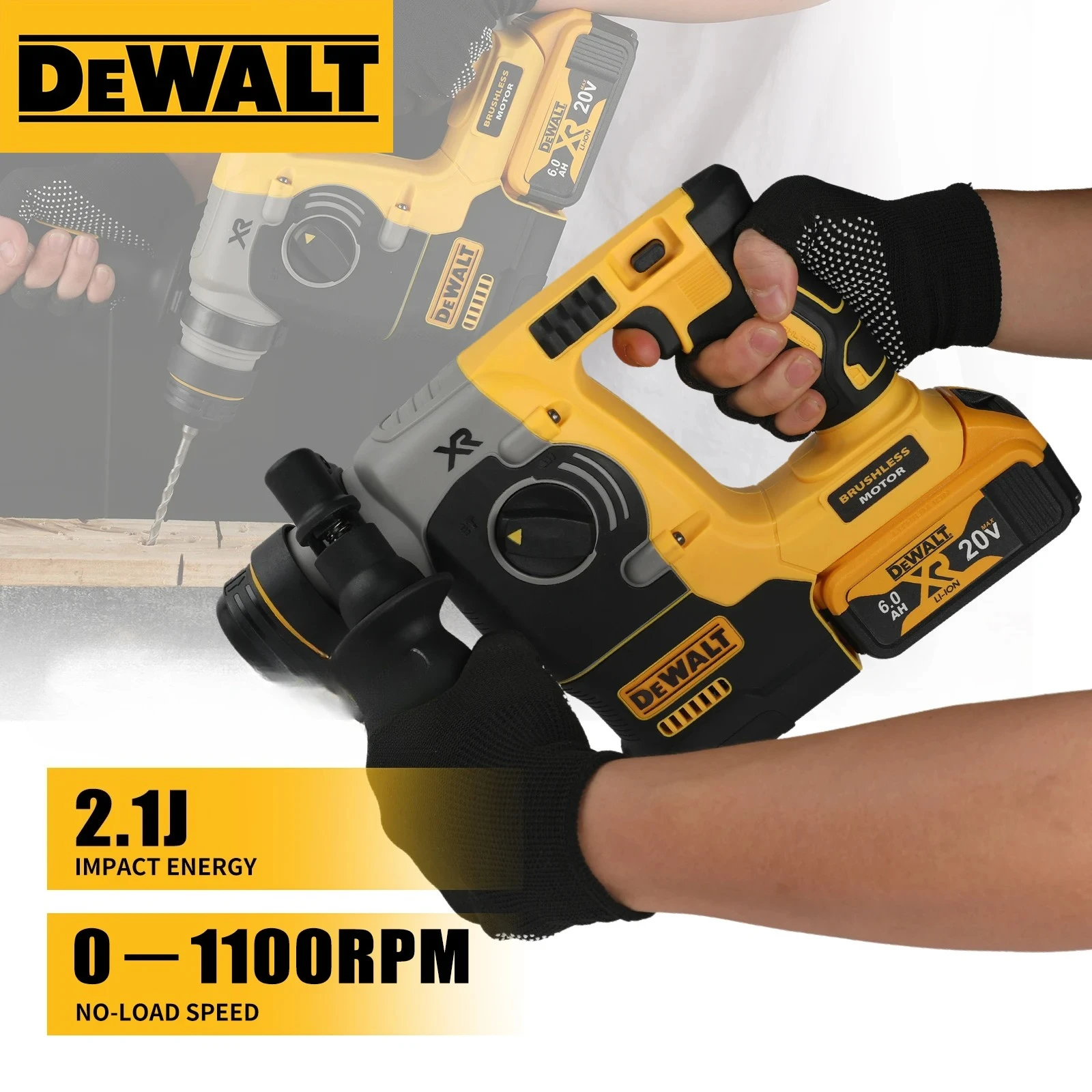 

Бесщеточный ударный перфоратор Dewalt, аккумуляторный, 2 режима, SDS, для металла и бетона, отбойный молоток, инструменты, 20В/18В, с аккумулятором