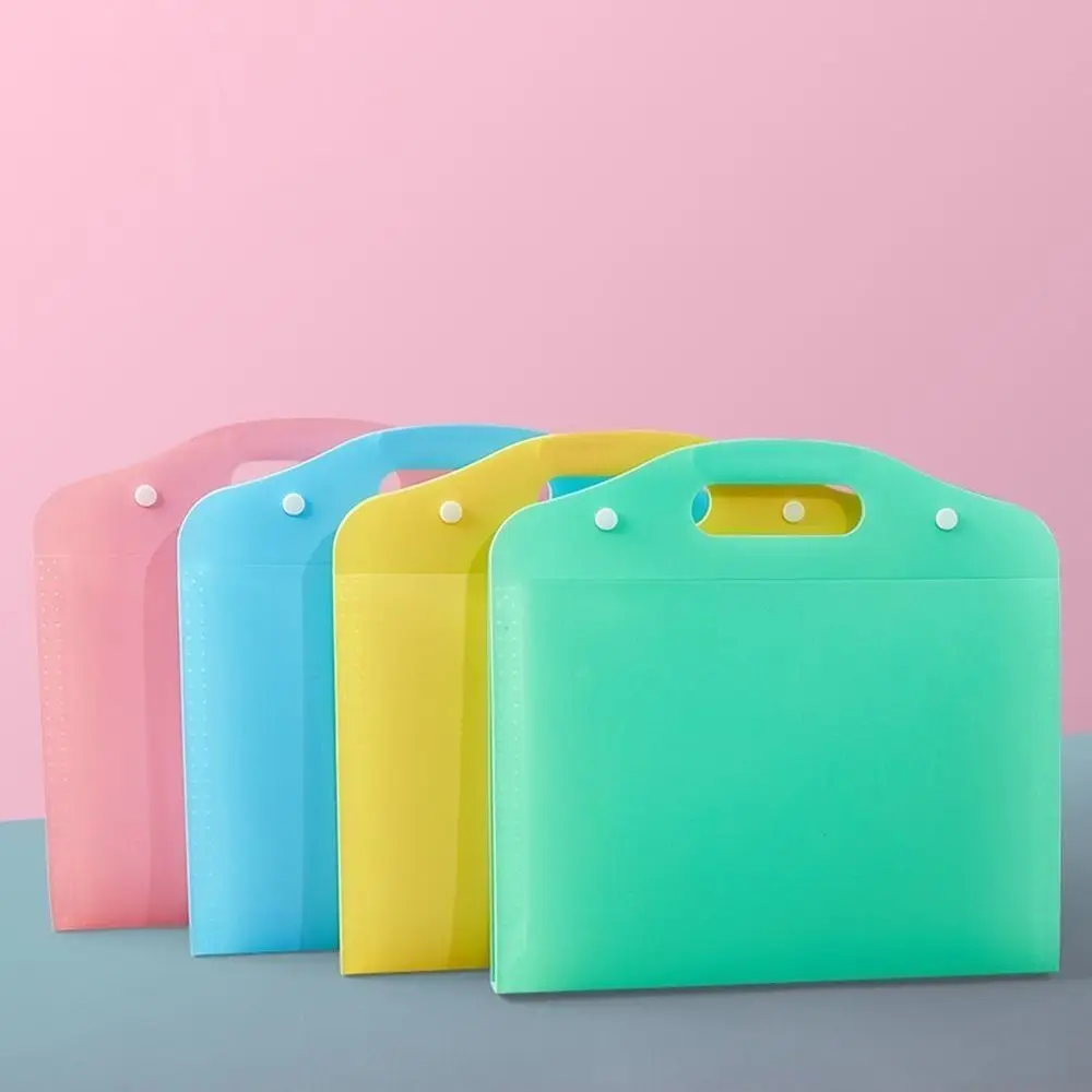 Portable Waterproof Portfolio Organizer Thickening PP File Organizer Large Capacity File Bag
