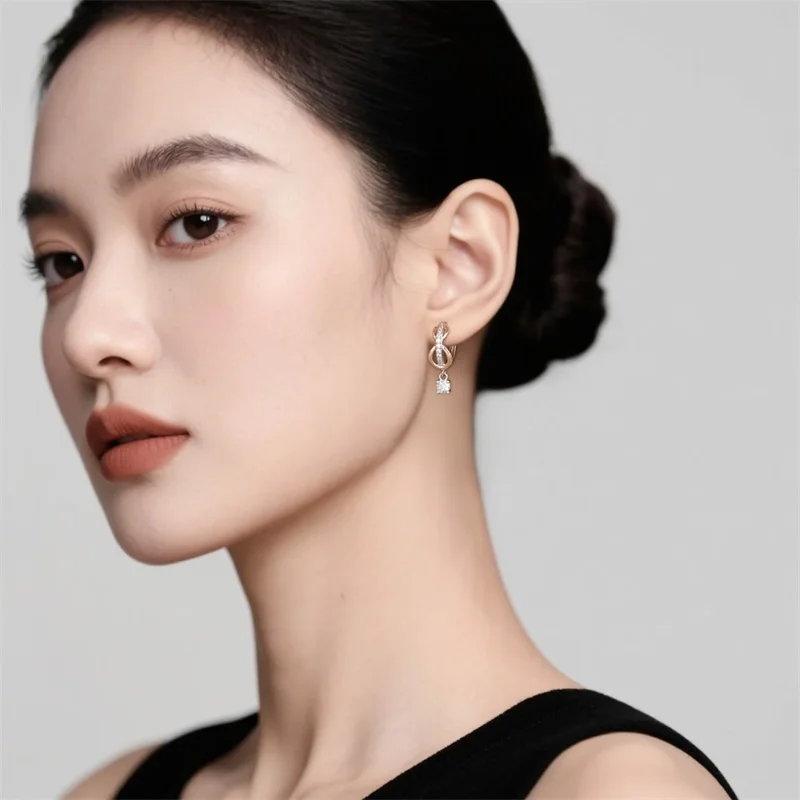New 925 Sterling Silver Simplicity Unlimited Zircon Women Earrings Brilliant Wedding Engagement Star Earrings Jewelry Gift