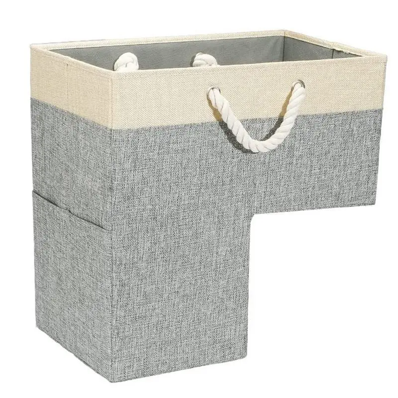 Stair Laundry Basket L Shaped Organizer Basket with Handles for Shoes Socks Toys Blankets Clothes Books Home Storage Supplies