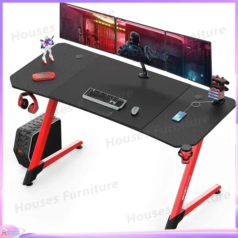 63 Inch Z Shaped Gaming Desk Computer  for PC Workstation Gamer Office Desk Racing Style Desk with Mouse Pad Ergonomic