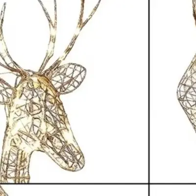 3PCS Illuminated Christmas Reindeer Family Set Metal LED Light Decor For Holiday Yard Lawn Garden Outdoor Festival Ornaments