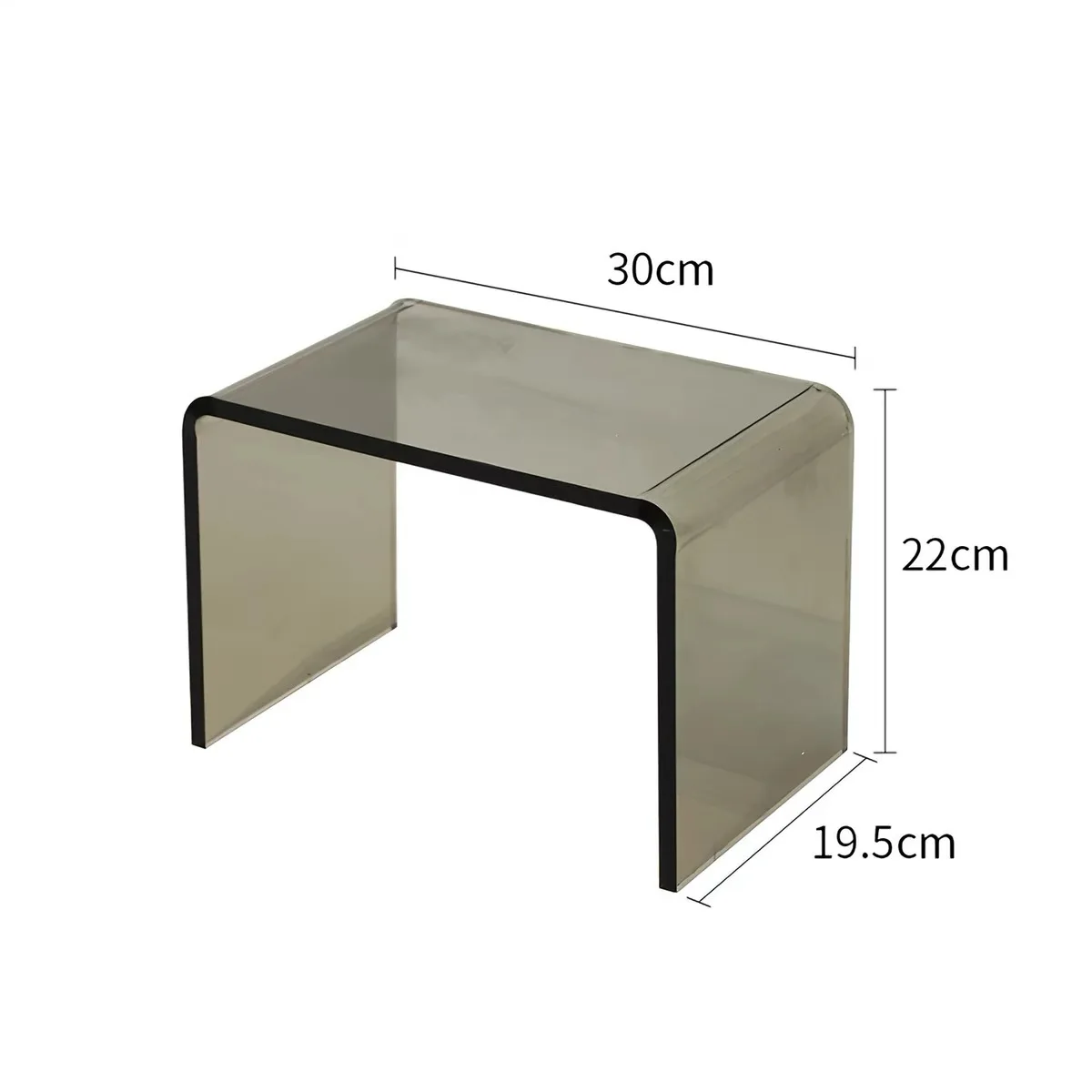 Acrylic Kids Stool, Waterproof Shower Bench, Transparent Low Foot Stool for Bathroom Dressing Room Shoe‑Changing, 30×19.5×22cm